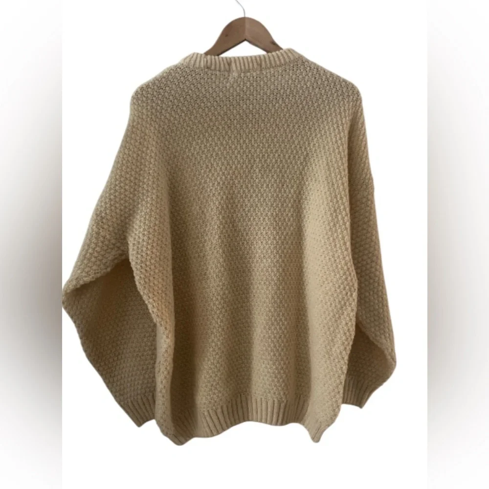 HIGHLAND HOME INDUSTRIES Scottish Wool Cable Knit Sweater  size XL fisherman